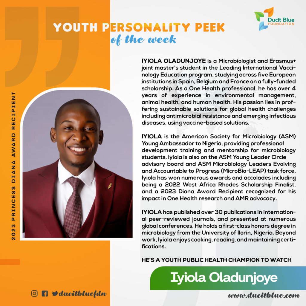 Meet our Youth Personality Peek of the Week – Iyiola Oladunjoye